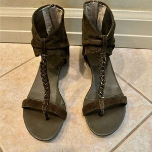 Olive Green Suede Sandals